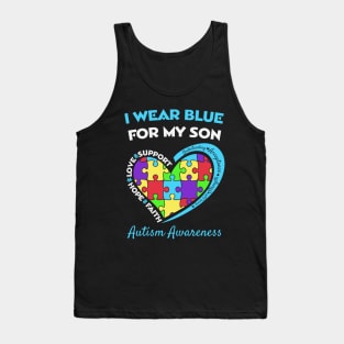 I Wear Blue For My Son Autism Awareness Tank Top